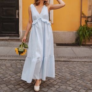 Bump and Milk Sienna Maxi Linen Dress Cream